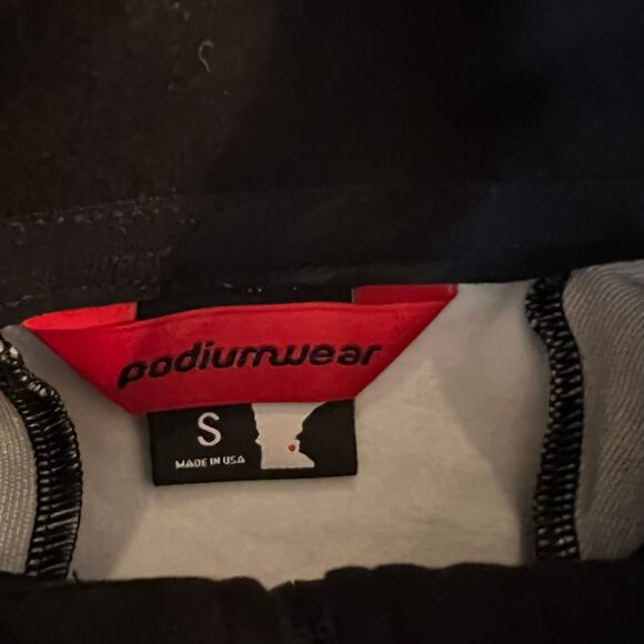 Podium Wear Jacket Adult Small Zip Performance Green Gray Running Coat - Picture 6 of 7